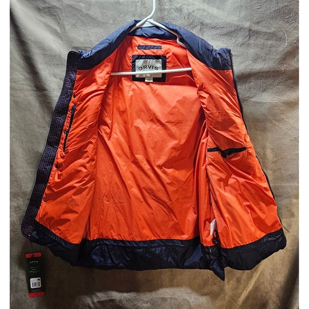 Orvis Men's Quilted Down Puffer Vest Full-Zip – Navy Blue – Size M NWT 214016 - Picture 6 of 15